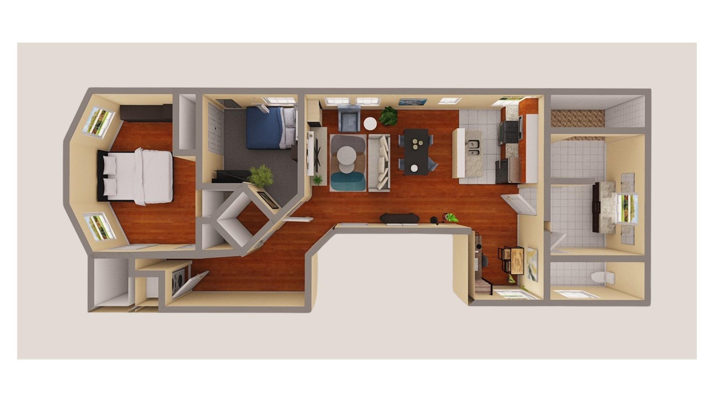 3D Floorplan Furnished