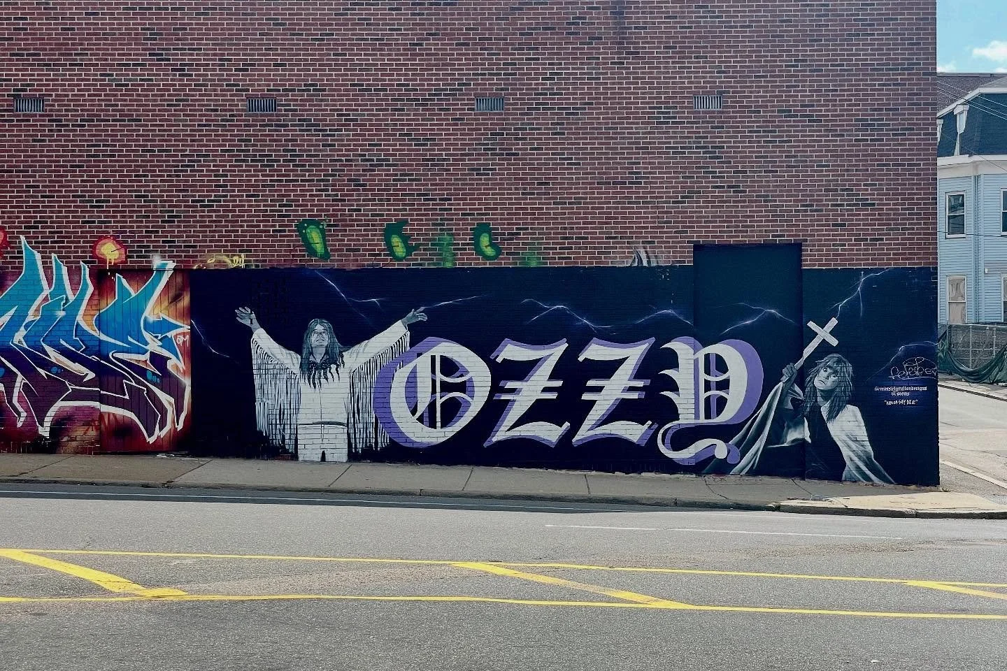Awesome Ozzy memorial mural &ldquo;Never Say Die&rdquo; by @massielgrullondesigns and @soems . This is right on Cambridge St across from Hobson&rsquo;s.  You can also find it at #23 on the Allston Art Walk!

#bostonharbor #allston #mural #ozzy #insta