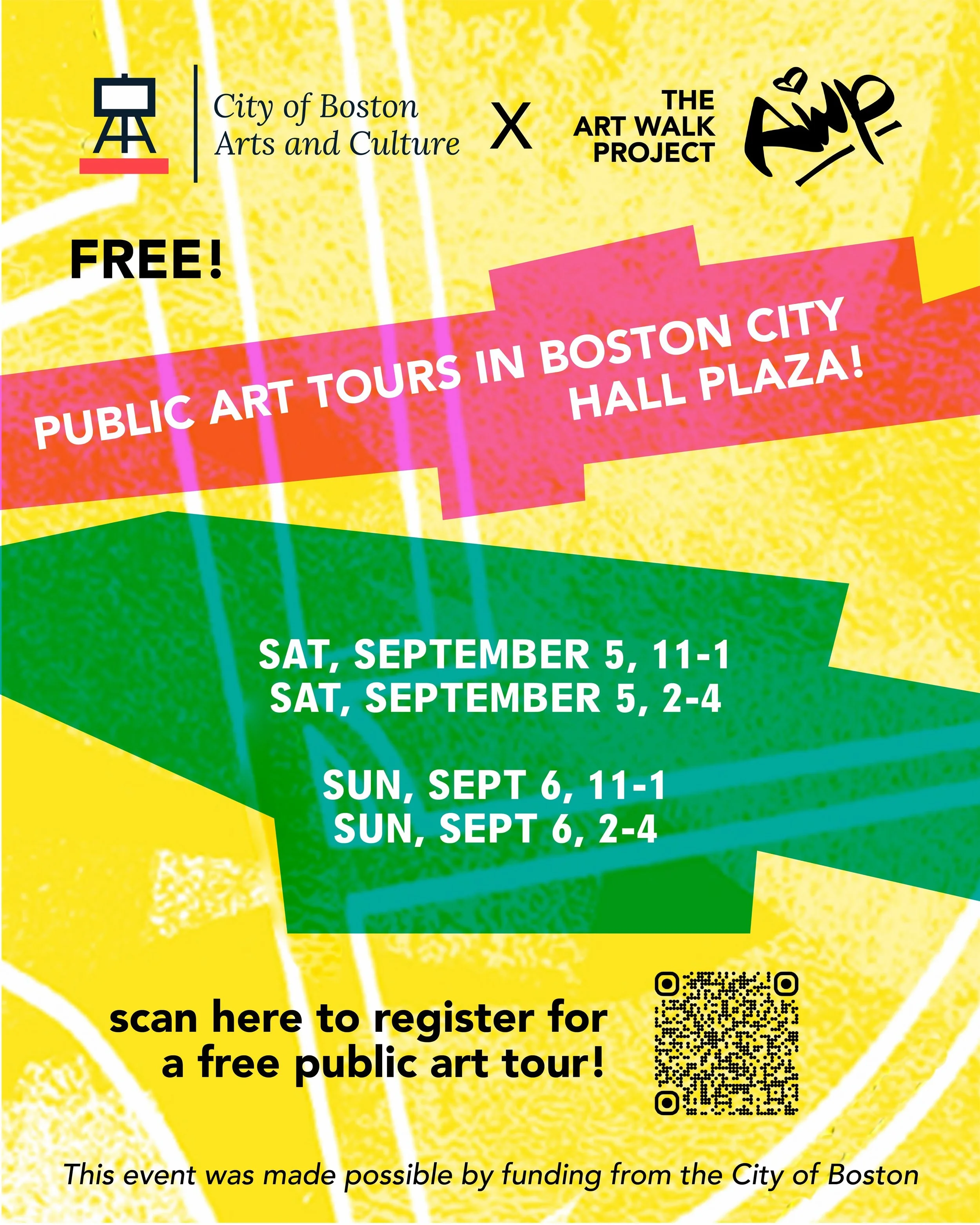 Hello All! I am SO excited to be partnering with the Mayor&rsquo;s office of Arts and Culture to present a series of public art tours in Boston City Hall Plaza this September 5th and 6th!  Come joins us for a fun walk around Boston City Hall Plaza to
