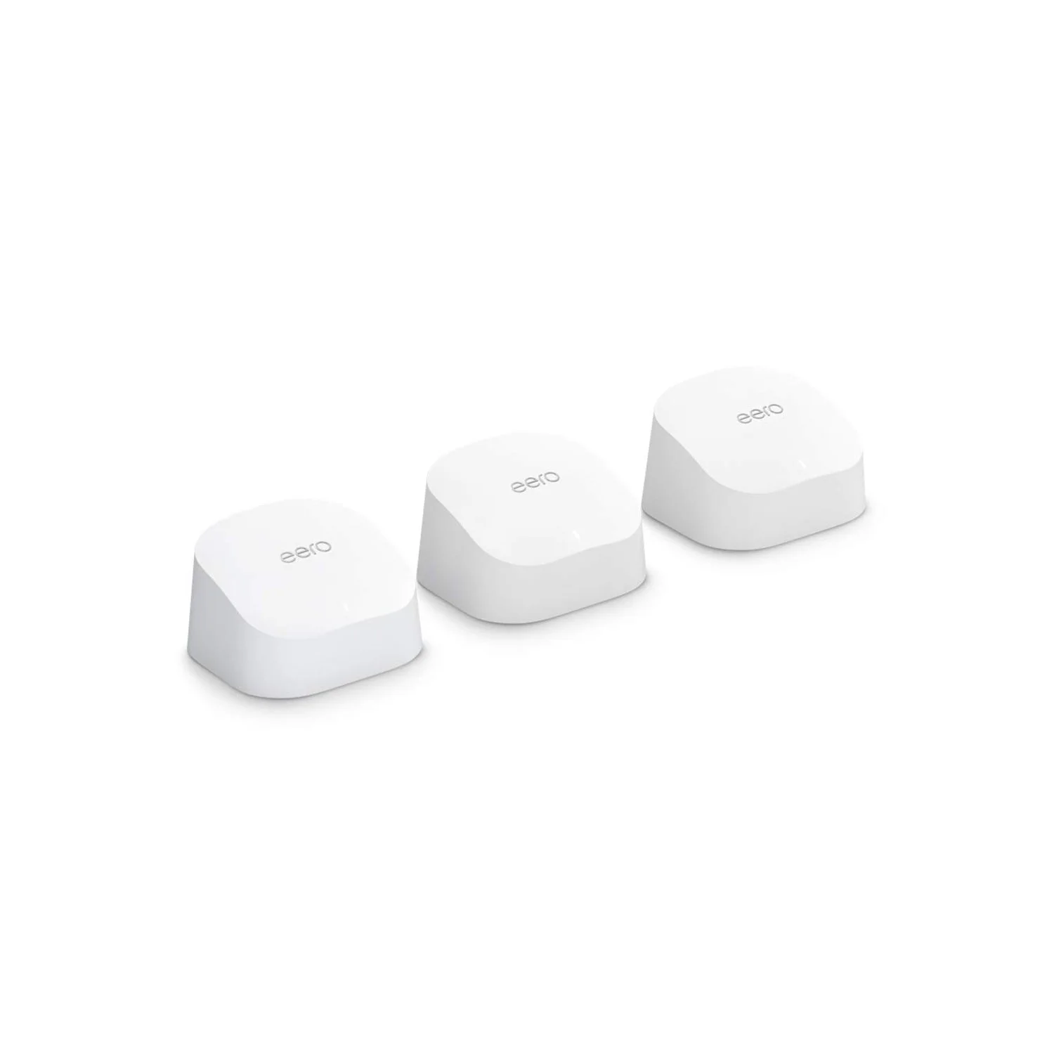 Amazon eero 6 Mesh Wi-Fi System – 3-Pack, Dual-Band WiFi 6, Up to 500 Mbps, 420 m² Coverage, Supports 75+ Devices