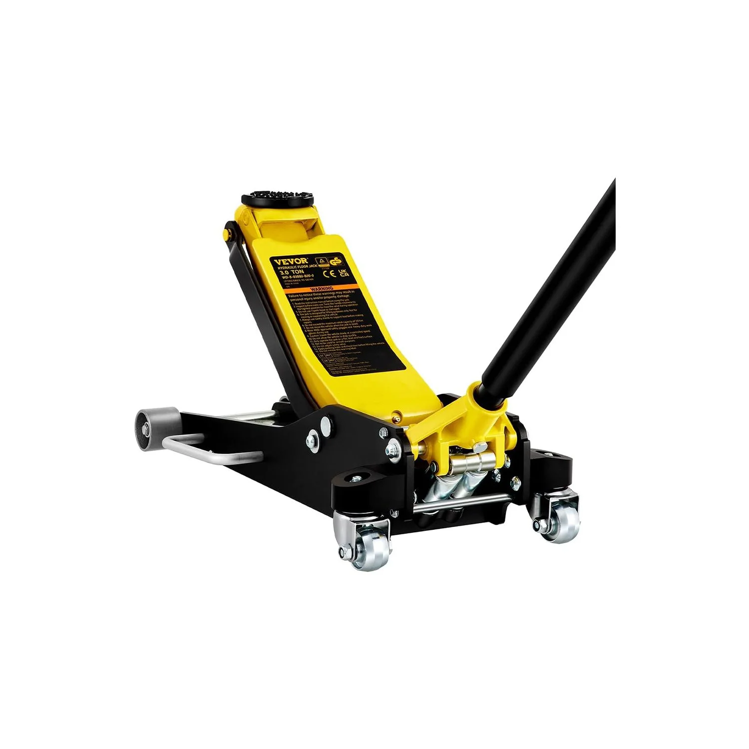 VEVOR 3 Ton Low Profile Aluminum & Steel Racing Floor Jack Dual Piston Quick Lift Yellow & Black (Open Box)