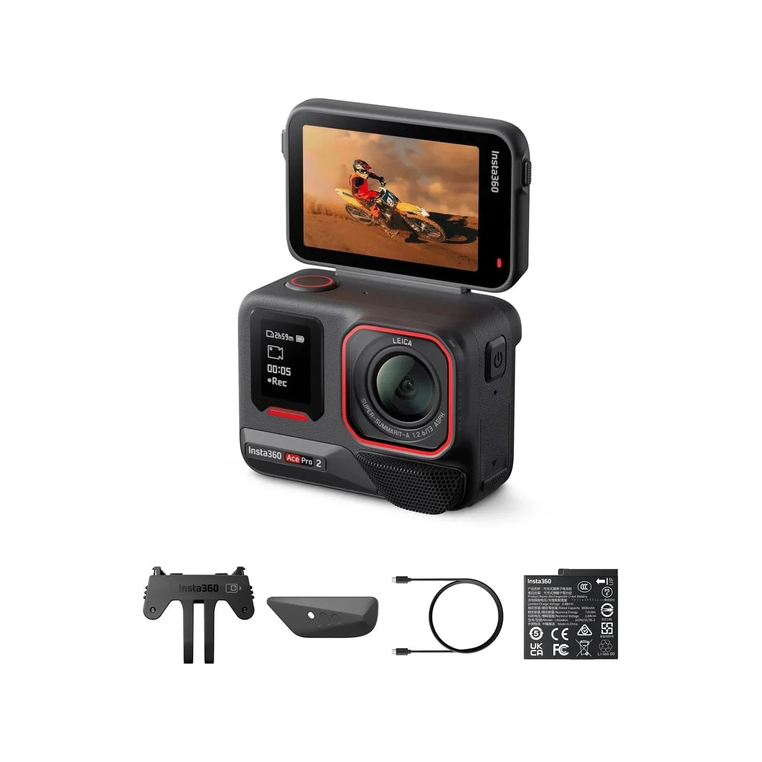 Insta360 Ace Pro 2 Standard Bundle – Action Camera • 8K30 • Dual AI Chips • Leica Lens