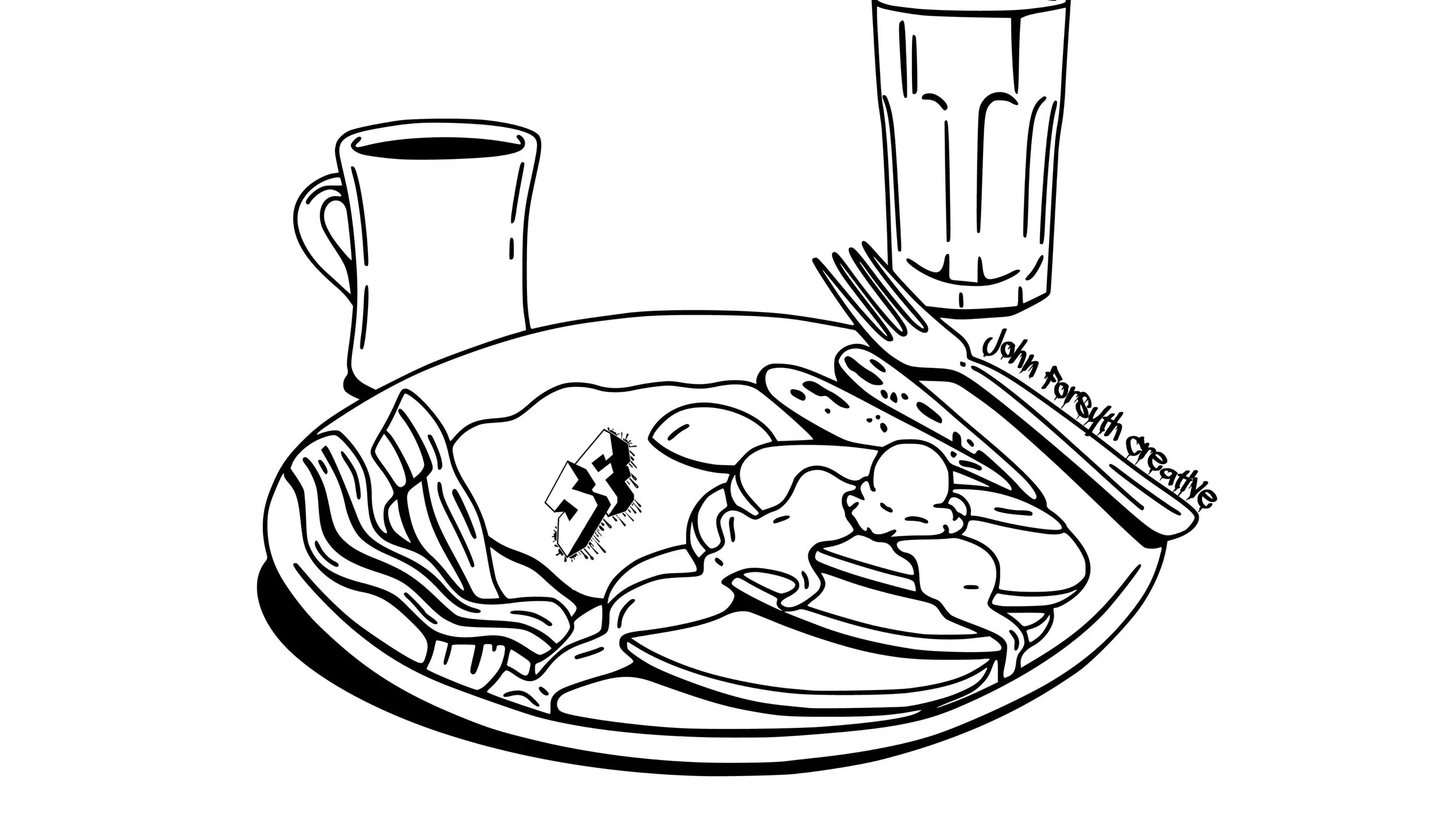 John Forsyth breakfast plate