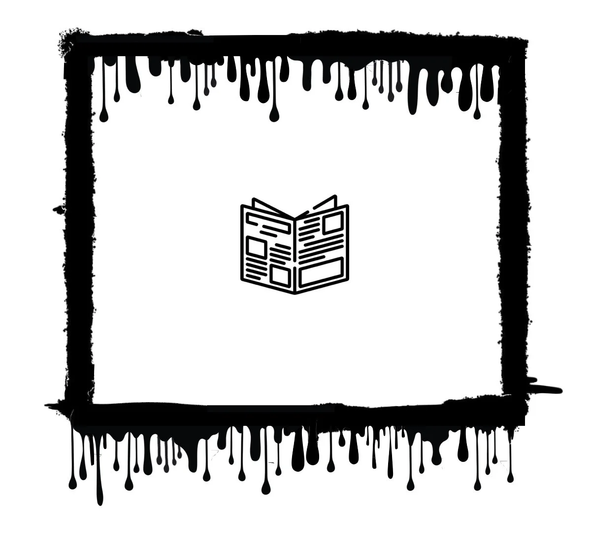 Newspaper icon in black and white