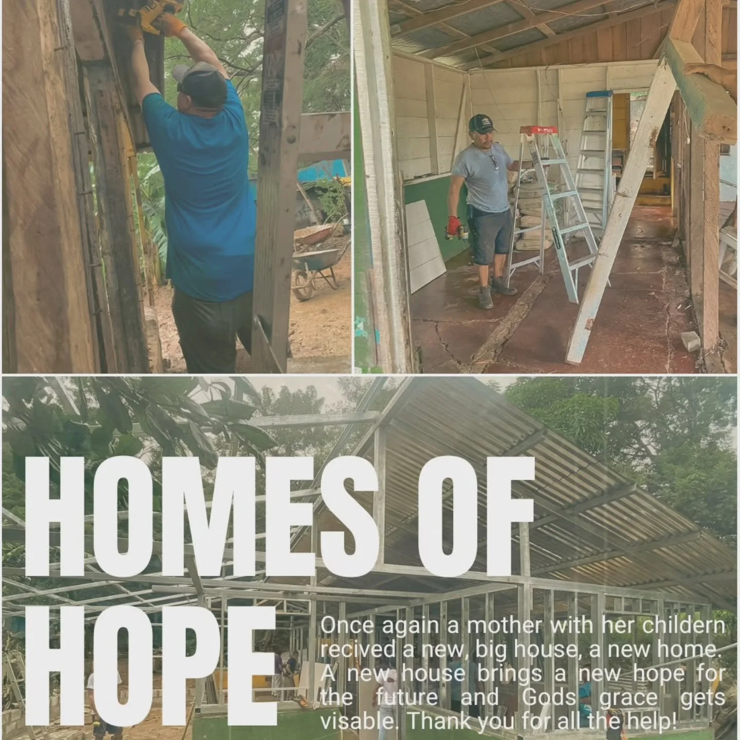 HOMES OF HOPE 
A project which connects hearts for the kingdom of God. Through weeks of hard work and people standing together, a small house turned to a place of home and a future for a family. Thanks for all the help, especially to the Bible Church