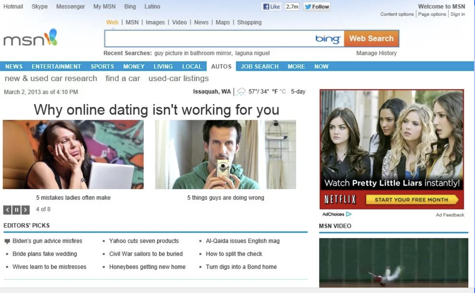 While managing the Dating & Personals vertical, I pressed our partner Match.com to get into the content game, vs strictly being a service play. We A/B tested content like this on the home page and – no surprise – it performed up to 80% better than ad