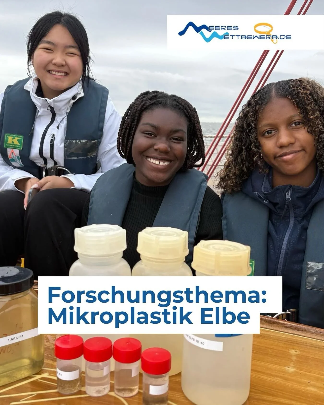 Beim Meereswettbewerb 2025 wies das Team vom Struensee Gymnasium Mikroplastik in allen Abschnitten der Elbe nach und machte sichtbar, wie relevant dieses Thema f&uuml;r den Gew&auml;sserschutz ist.
📢 Die Ergebnisse zeigen sie beim Abschlusskolloquiu