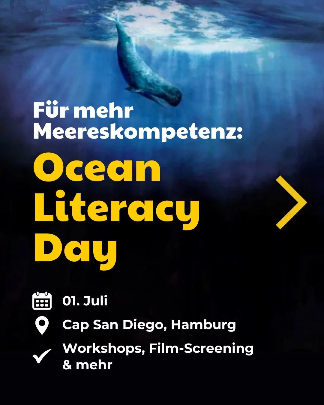 Jetzt noch anmelden: Ocean Literacy Day am 1. Juli - ein spannender Tag mit vielen Veranstaltungen zur St&auml;rkung des Meeresbewusstseins 🌊

🔹 Ocean Literacy Lab: Workshops f&uuml;r Schulklassen
🔹 Film-Screening: Ocean with David Attenborough
🔹
