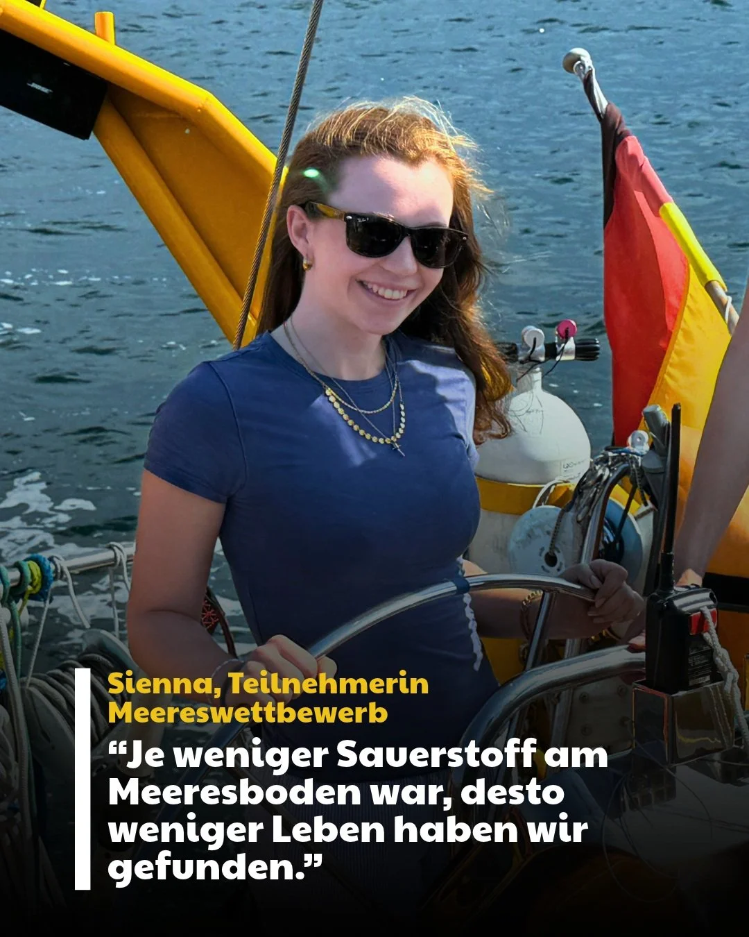 🔍 Todeszonen in der Ostsee: Ist wirklich alles Leben verschwunden?

💬 Sienna erz&auml;hlt, was bei ihrer gemeinsamen Forschungsfahrt mit Jordis auf der ALDEBARAN herausgekommen ist. 

👉 Das Fazit: Der Sauerstoffgehalt beeinflusst nicht nur, wie vi