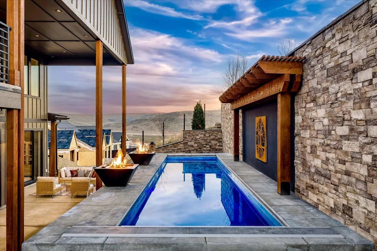 Custom Pool and Patio with Eagle Foothills Views - Valnova Eagle Idaho