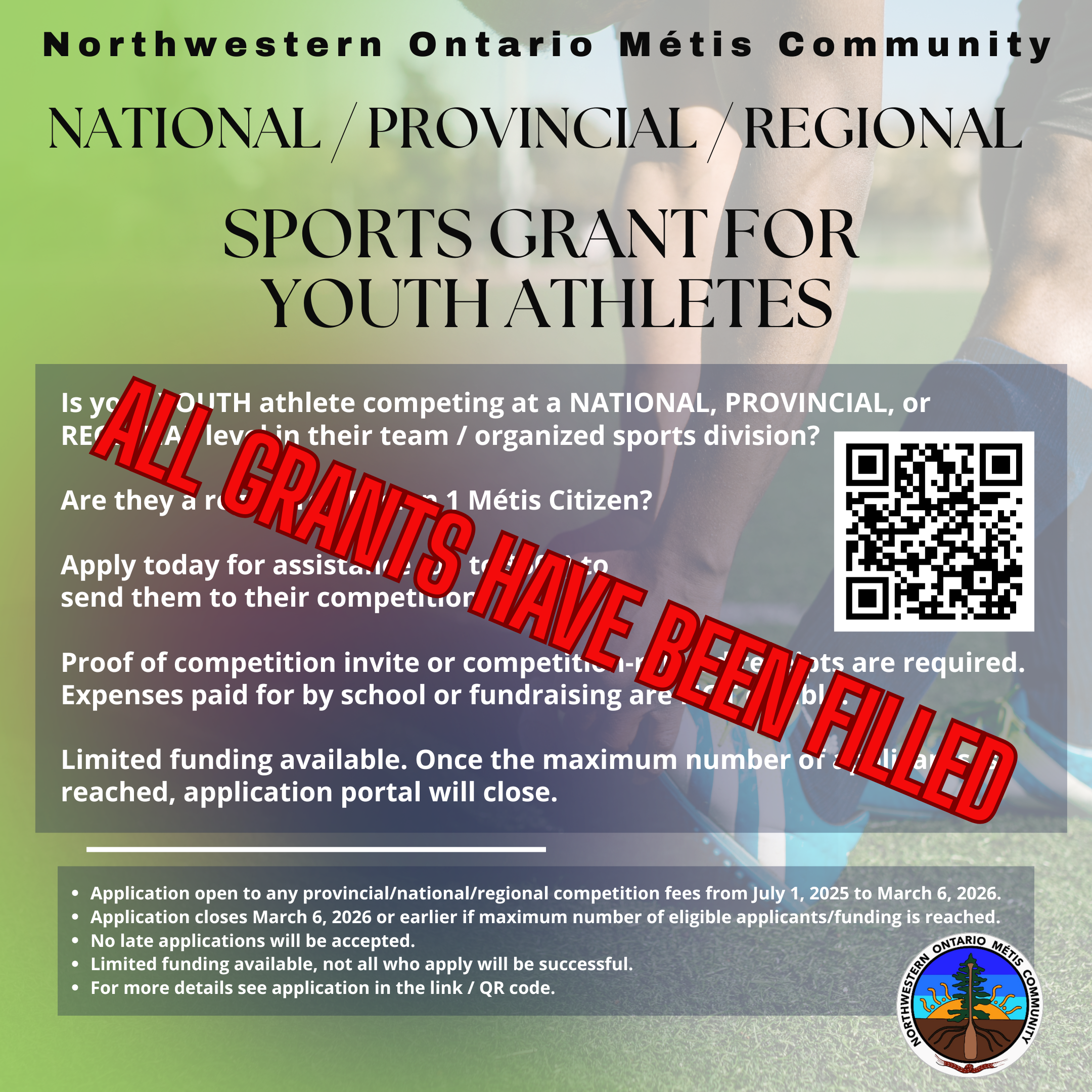 National / Provincial / Regional Sports Sponsorship - Youth Athletes