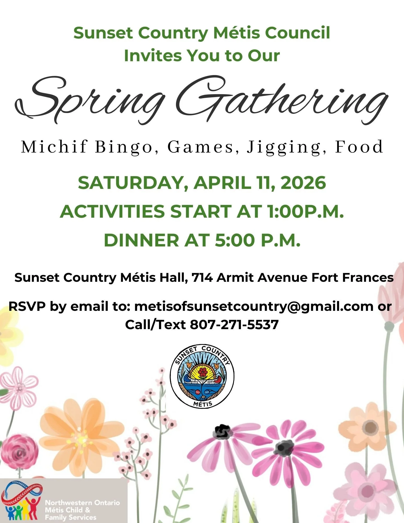 Sunset Country Métis Council Invites You to Our “Spring Gathering”