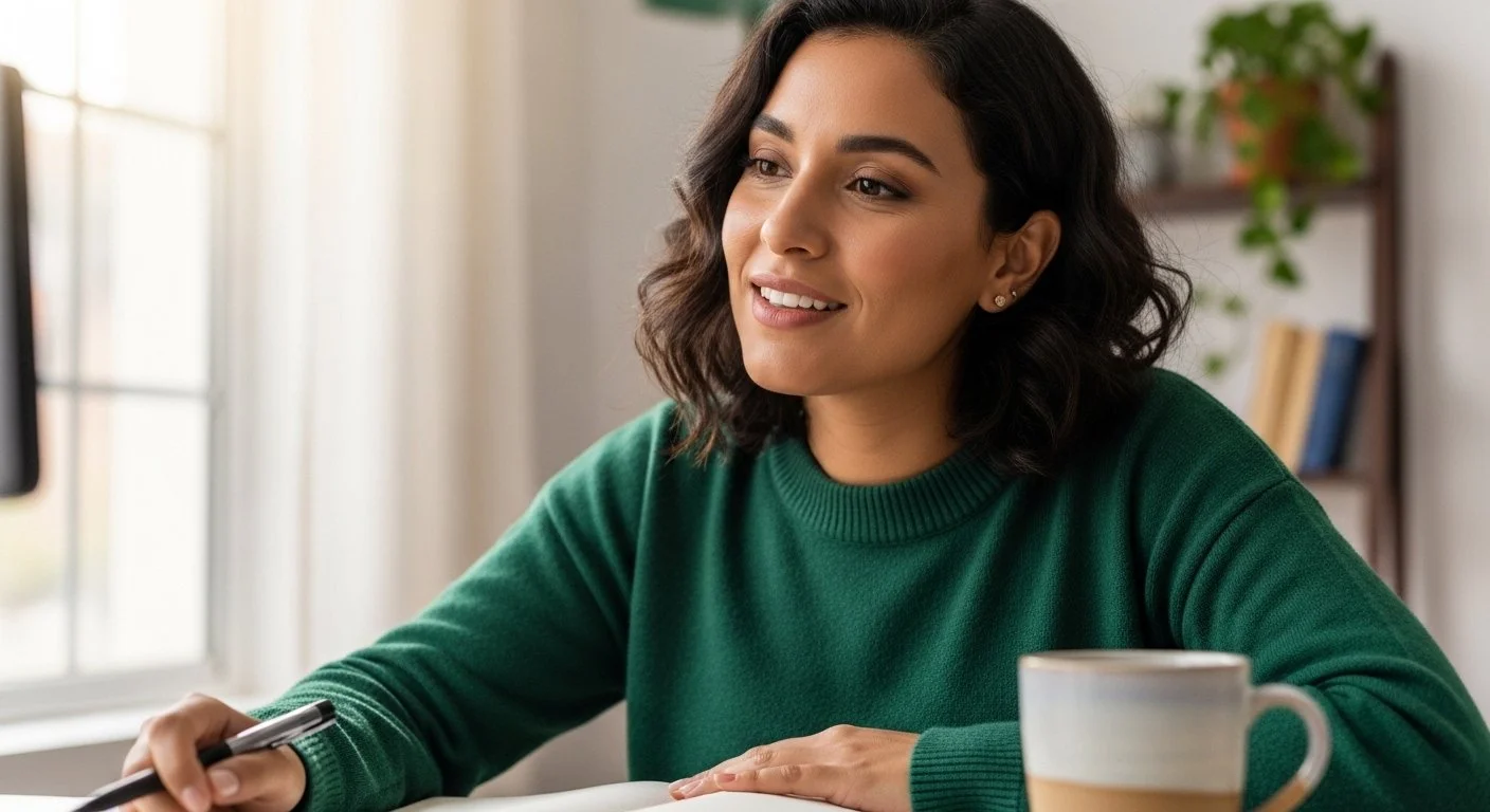 Business coach on discovery call discussing retreat goals with travel planner