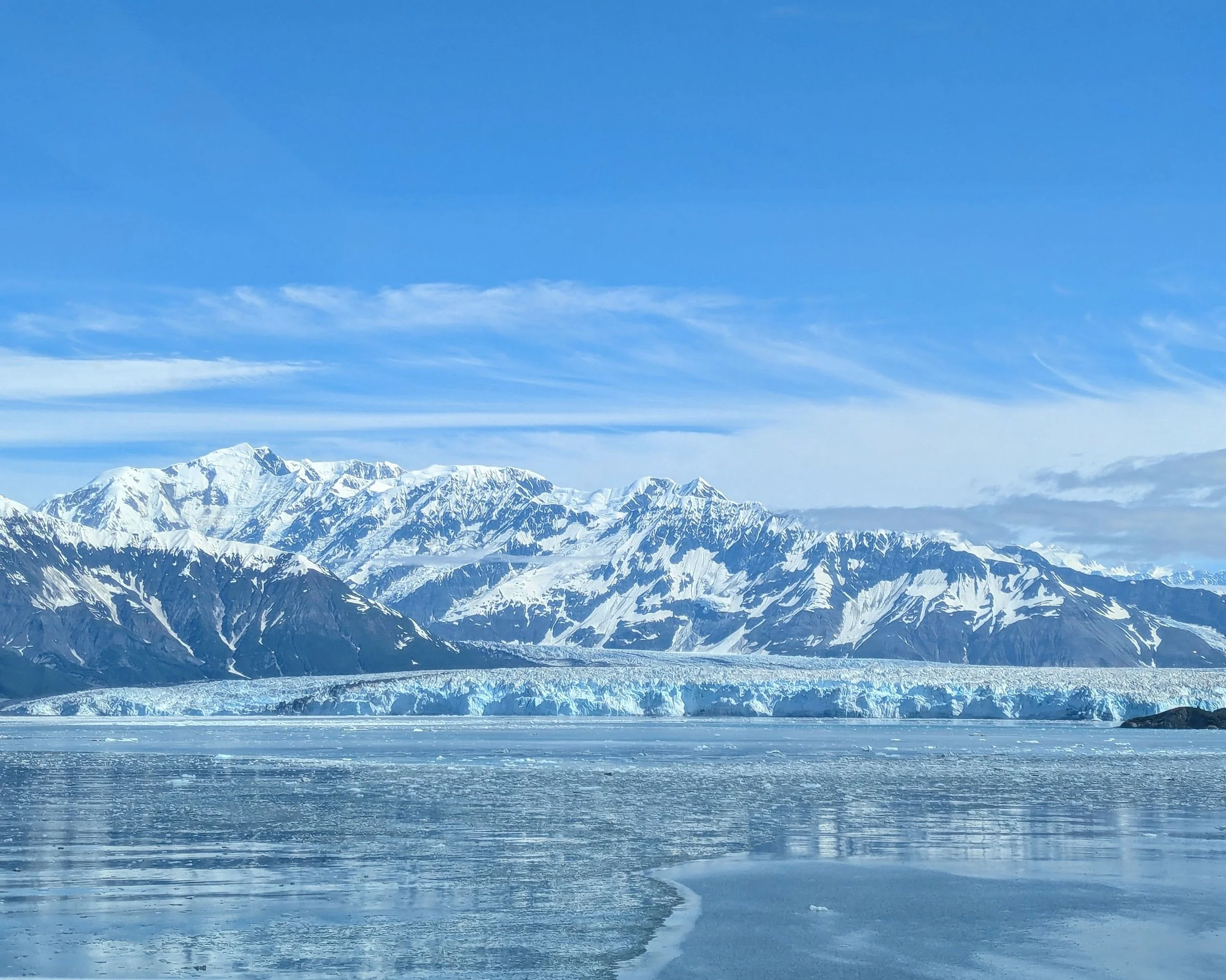 Sailing towards Hubbard Glacier, with a view from the Observation Desk