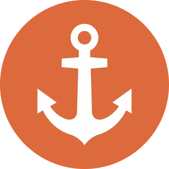 Ships Anchor in Orange Circle