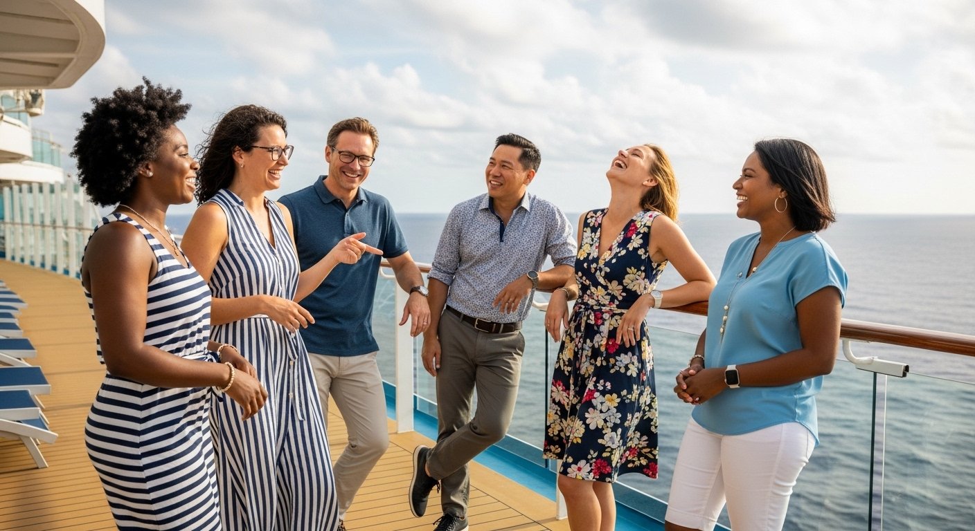Professionals building real relationships during a group retreat — the connective tissue that drives retention long after everyone goes home.