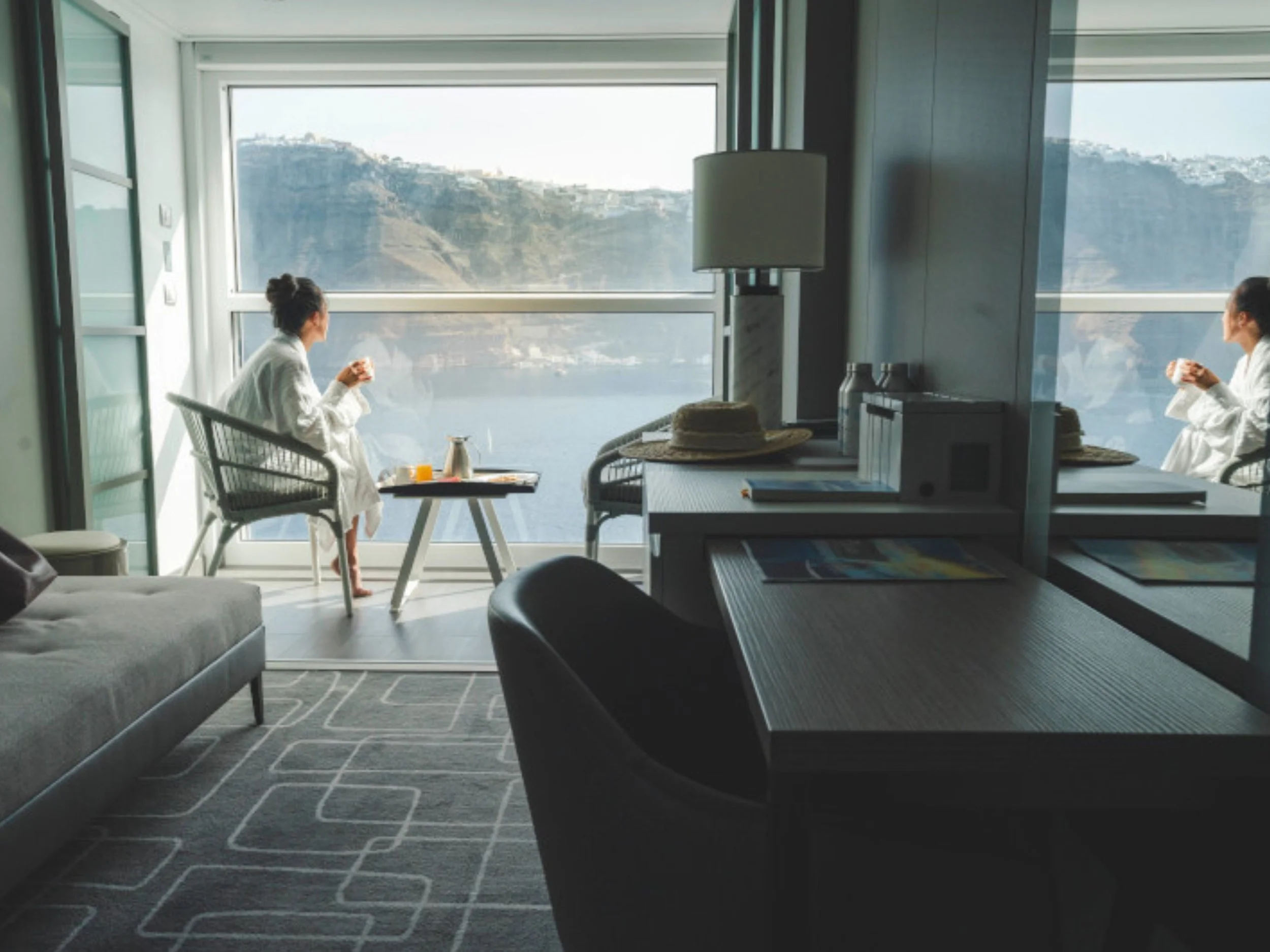 Celebrity Cruises Infinite Veranda stateroom with private ocean view and morning light