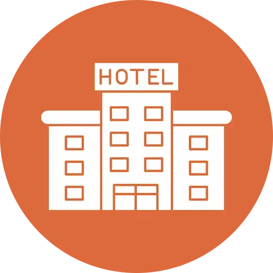 Hotel Icon in Orange Circle