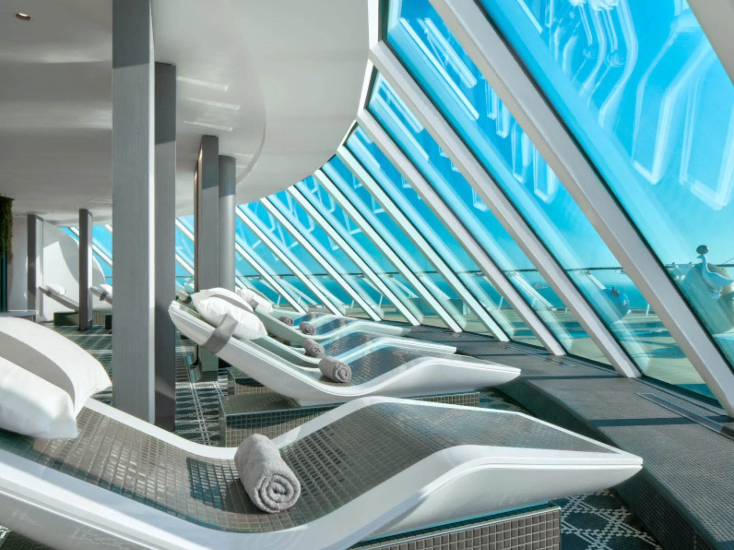 Celebrity Cruises Sea Thermal Suite with heated loungers and serene spa atmosphere