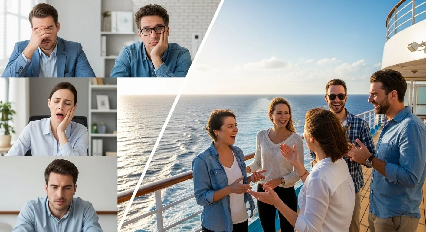Comparison between virtual membership events and in-person cruise retreat experiences for professional organizations