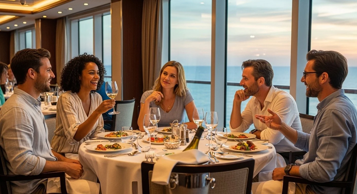 A group of coaching clients genuinely enjoying a retreat at sea — the experience that makes the investment easy to justify and impossible to forget.
