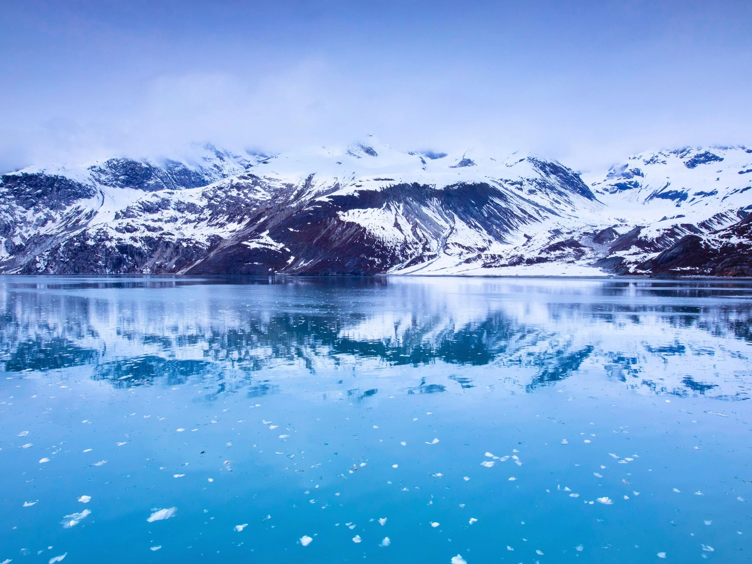 Glacier Bay Alaska viewed from a ship deck