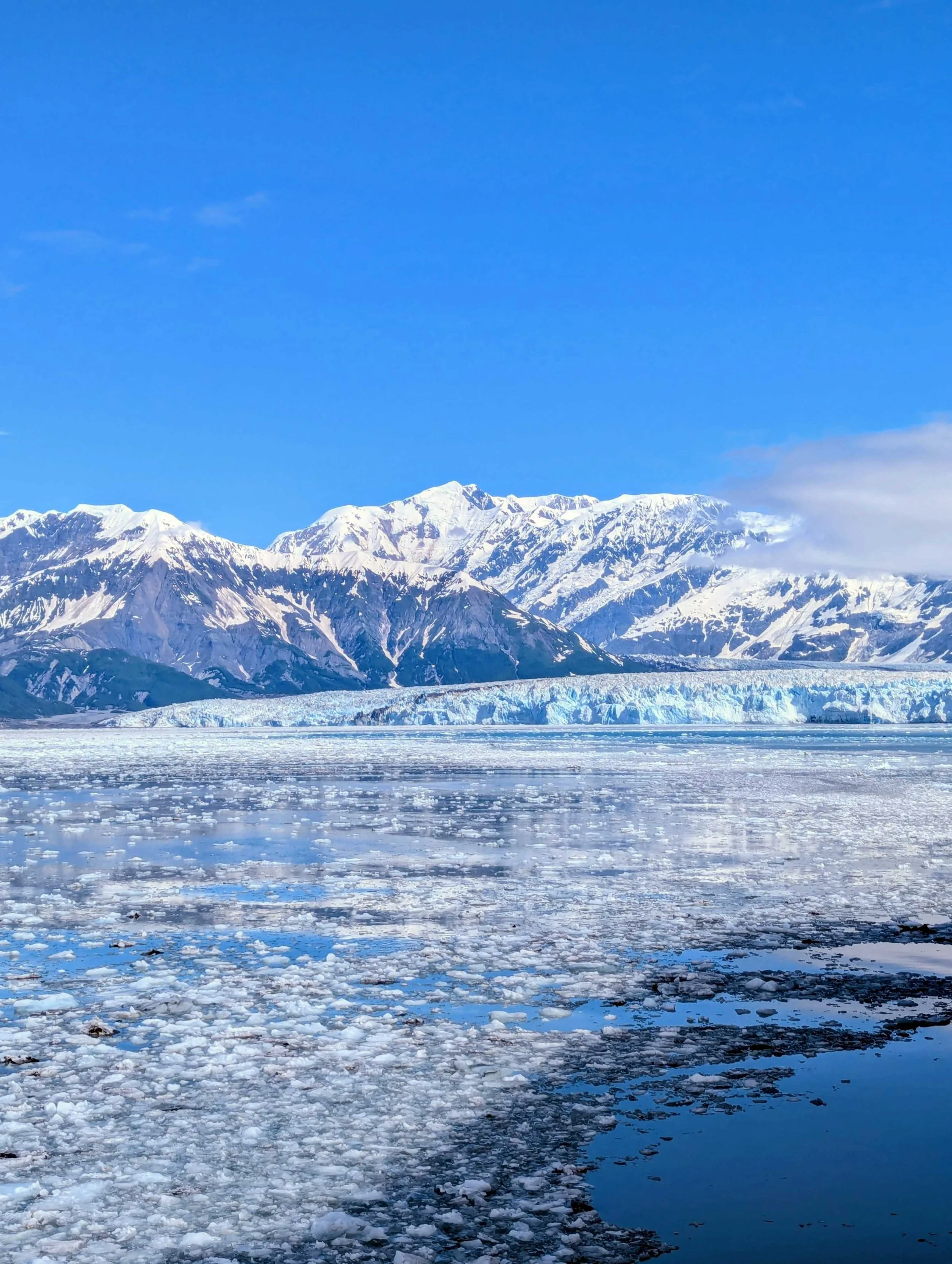 Hubbard Glacier viewed from the veranda of the Azamara Pursuit in Alaska