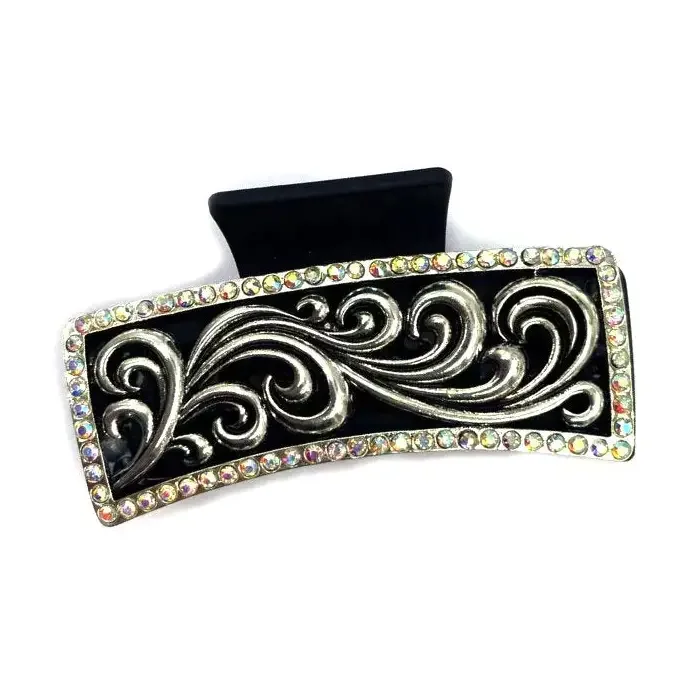 Western Pattern Metal Plate Hair Claw