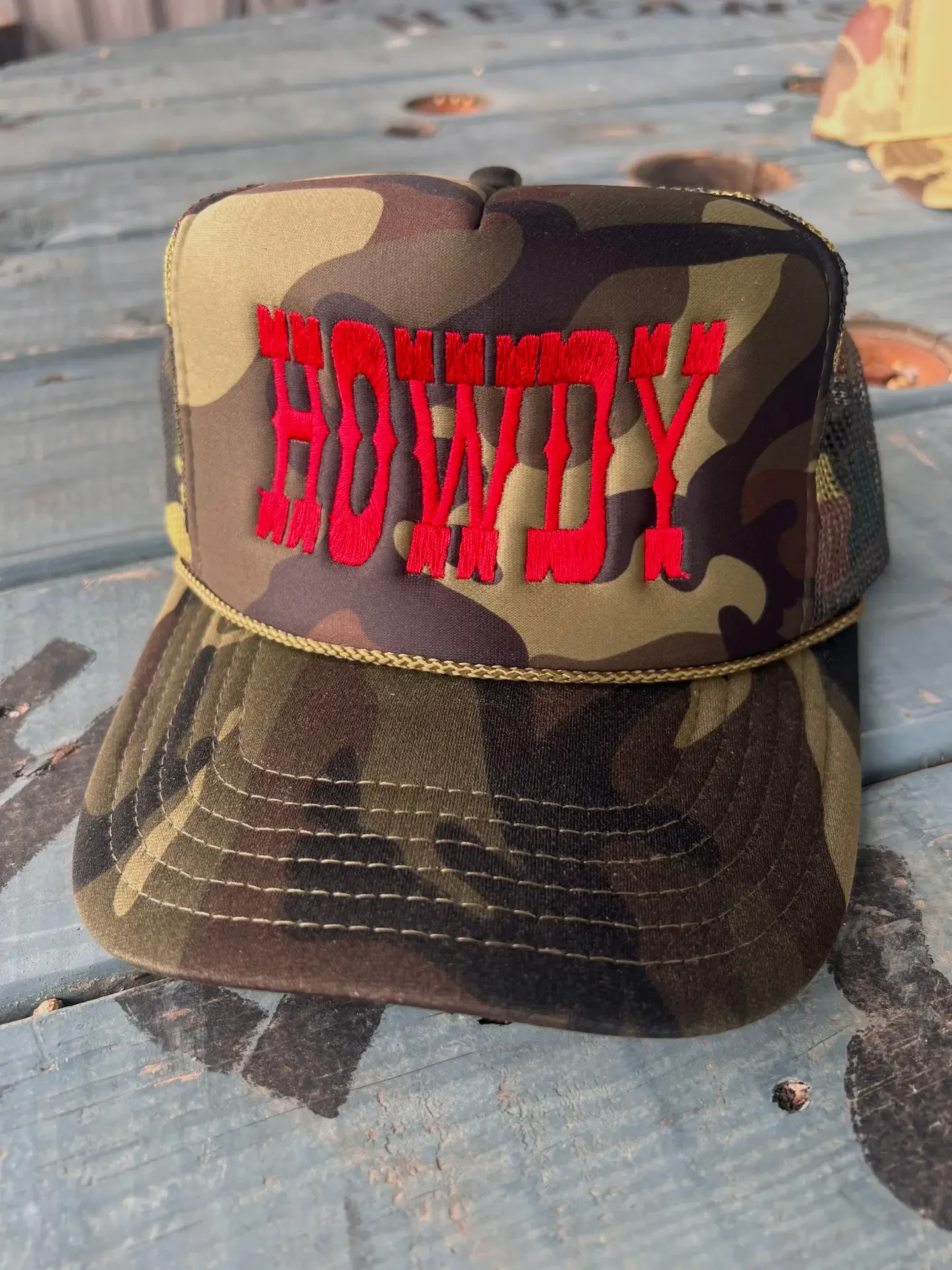 Howdy Embroidery - Solid Camo Otto Trucker Hat