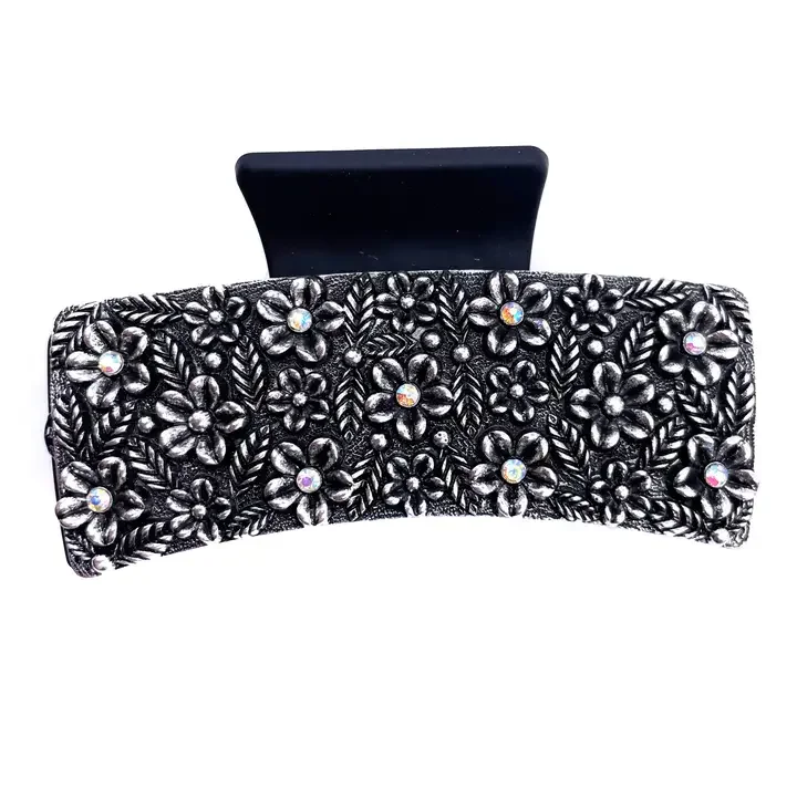 Western Flower Metal Plate Hair Claw