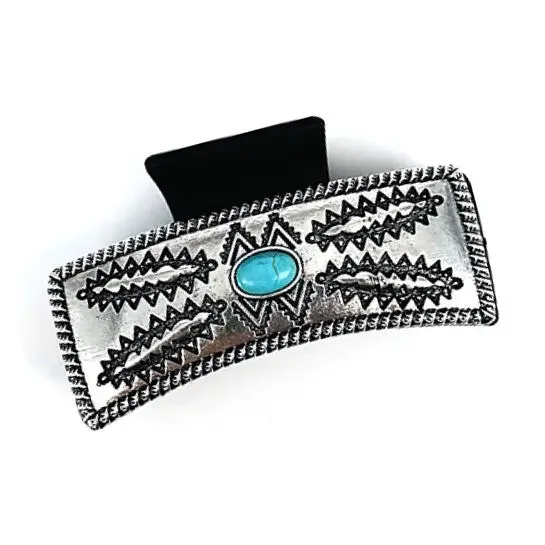 Western Style Turquoise Casting Hair Claw
