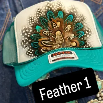 Jade and White Feather Truck Hat