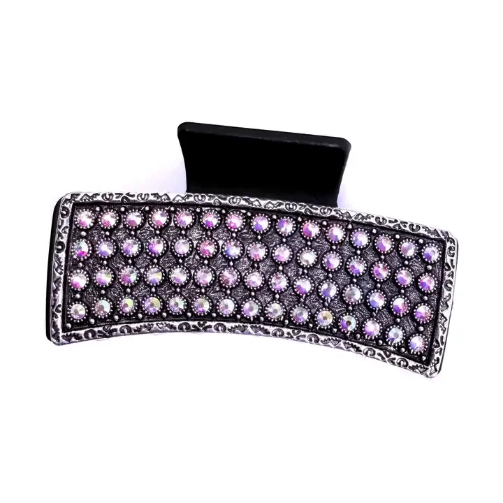 Western Crystal Dot Bubble Metal Plate Hair Claw