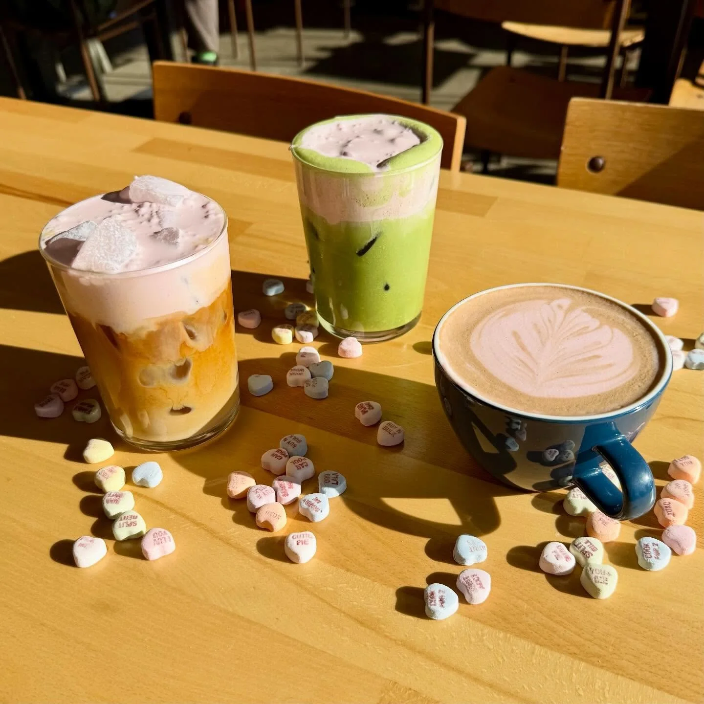 🩷 dark chocolate cherry mocha
🩷 iced matcha with cherry cold foam 
🩷 iced latte with cherry cold foam