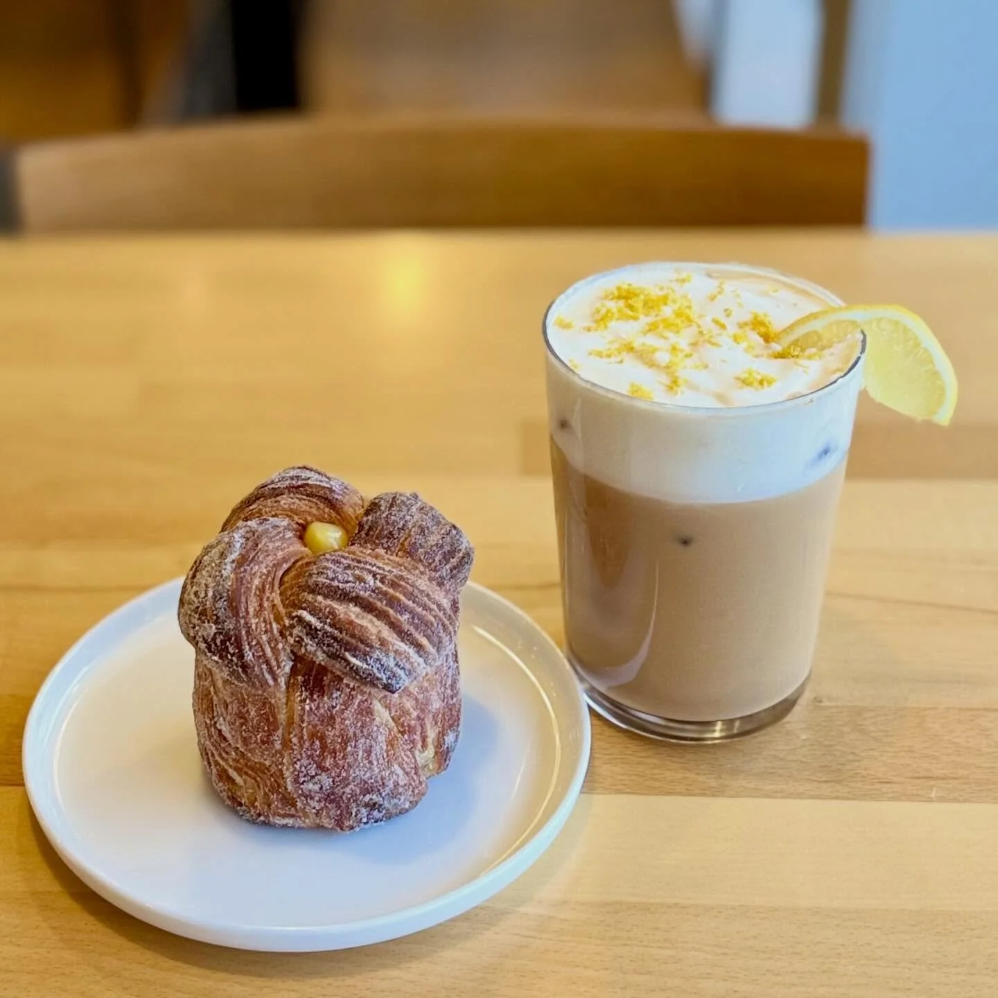 New Spring espresso drink! 
🍋Iced Earl Grey Latte with Sweet Lemon Cold Foam🍋
Whole milk is infused with Earl Grey tea, our house-made Earl Grey simple syrup (if you like a little sweeter) double shot of espresso and sweet lemon cold foam.  Enjoy w