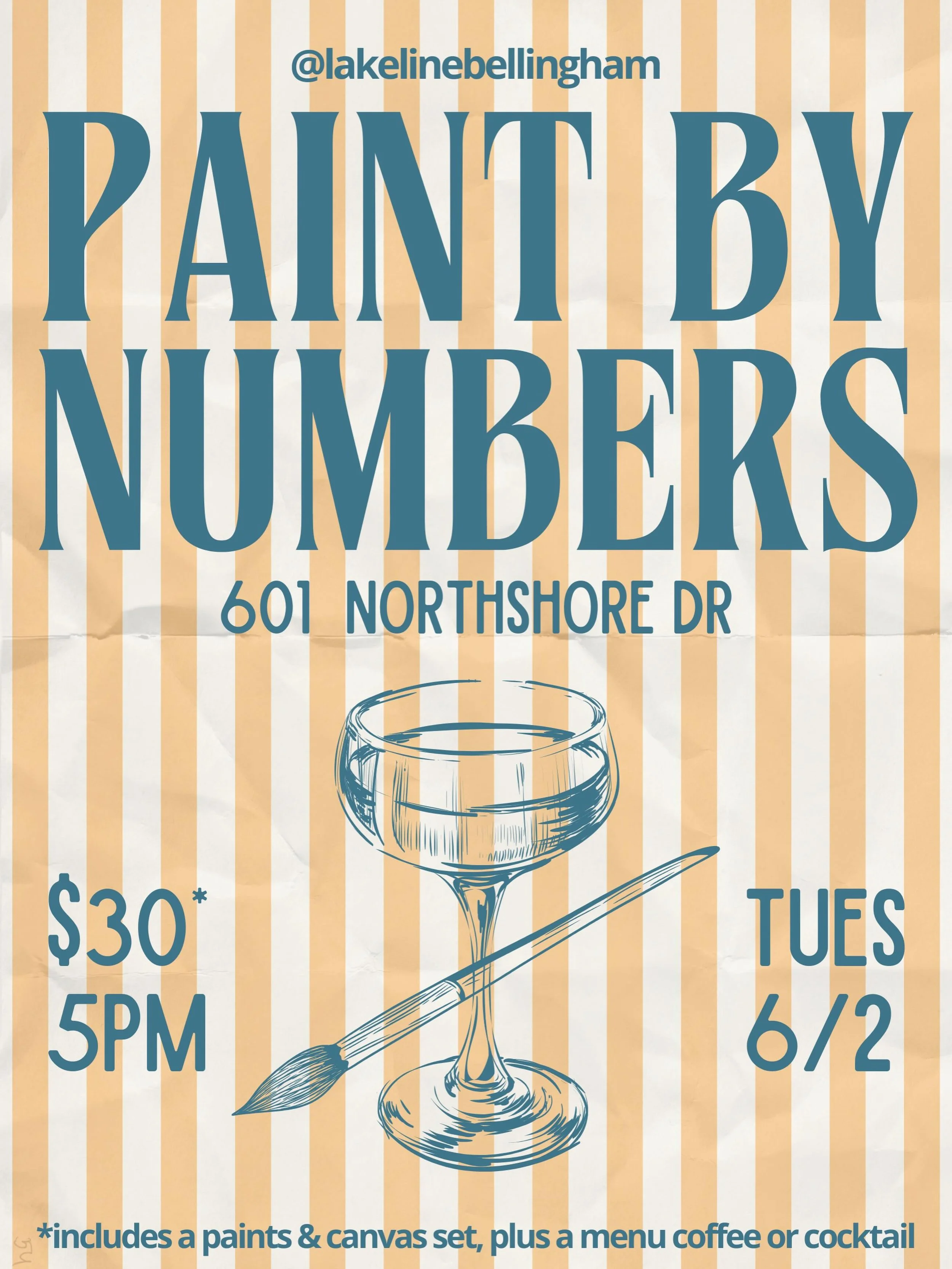 Join us tomorrow for another fun paint by numbers night! $30 gets you a plant themed paint by numbers kit and a cocktail or NA beverage! No tickets for this one&hellip; we recommend showing up at 5 🩵