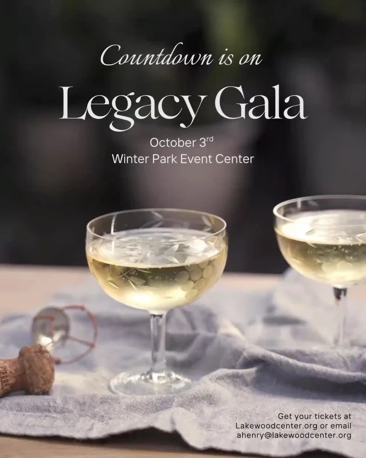 ✨ The countdown is on! ✨ 

Lakewood Center&rsquo;s 2nd Annual Legacy Gala is happening next Friday, October 3rd at the Winter Park Events Center.

🎉 Open bar
🍽️ Gourmet dinner
🎶 Live entertainment
🖤 Silent &amp; live auctions

All while supportin