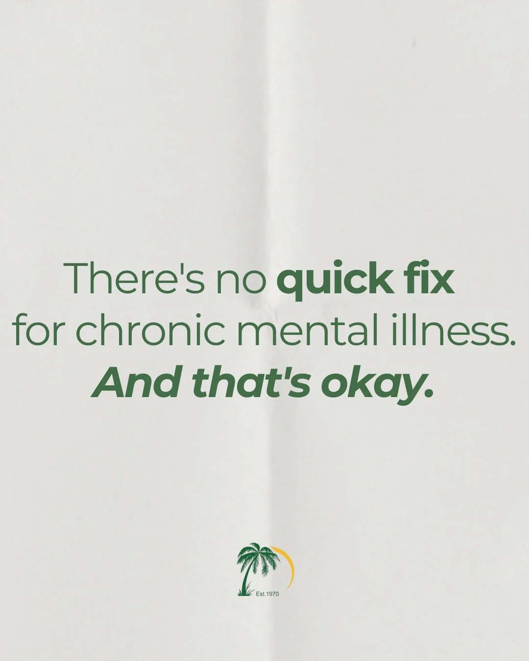 There's no quick fix for chronic mental illness. And that's okay.

Our culture loves transformation stories&mdash;30 days to a new you, 6 weeks to recovery. But for adults living with chronic mental illness, that narrative isn't just unrealistic. It'