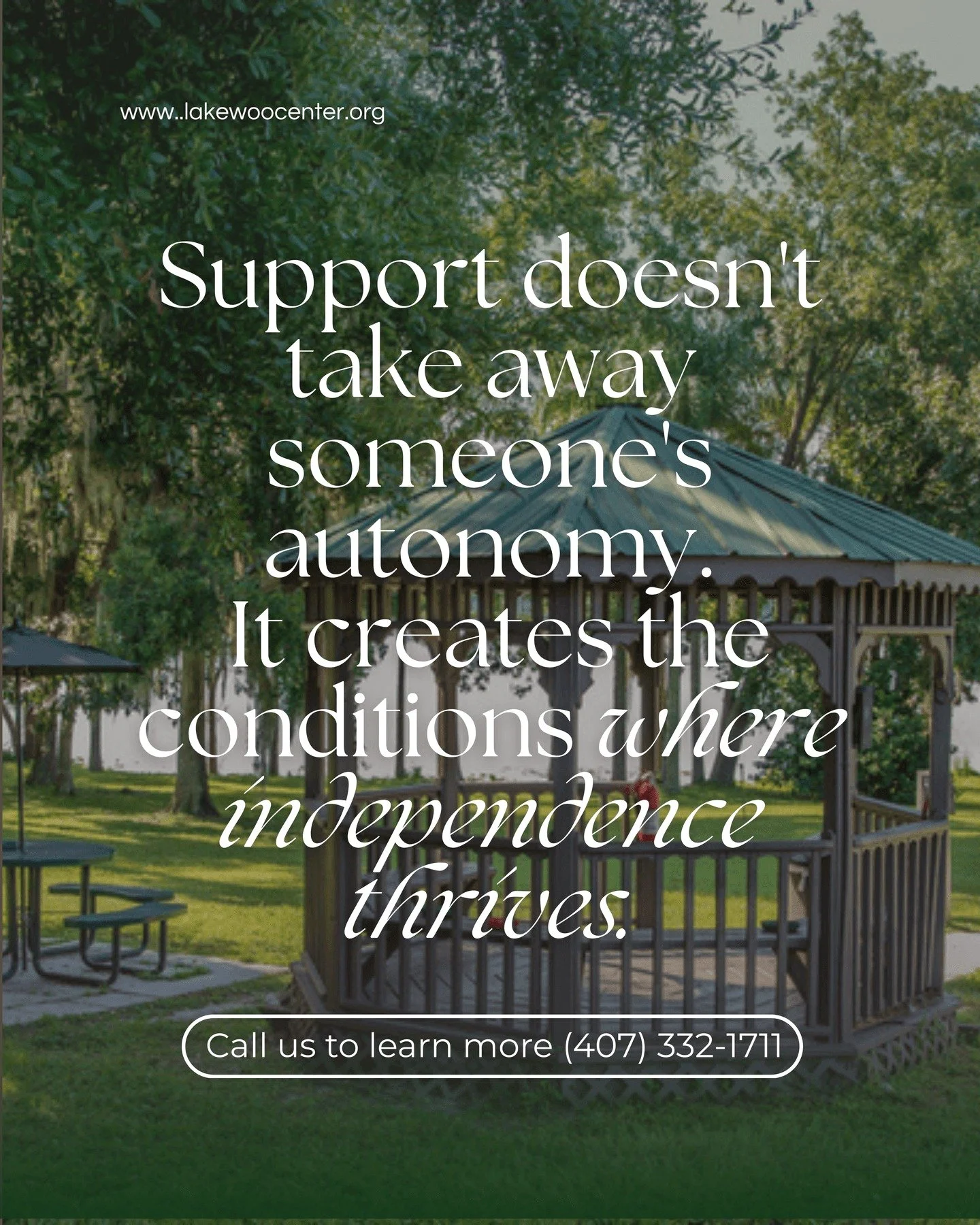 Support doesn't take away someone's autonomy. It creates the conditions where independence thrives.

At Lakewood Center, dignity and independence aren't just values we talk about. They're woven into every decision we make. Our residents have choice, 