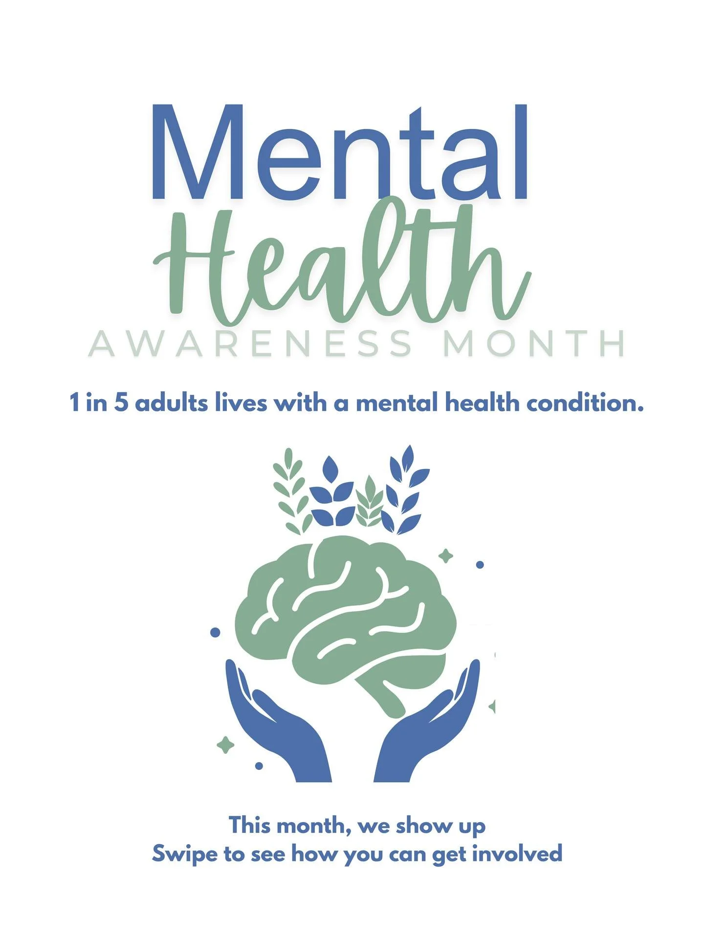 May is Mental Health Awareness Month. This year, we're turning awareness into action.

1 in 5 adults lives with a mental health condition. That's your neighbor, your coworker, your family member. Too many still face their hardest moments without real