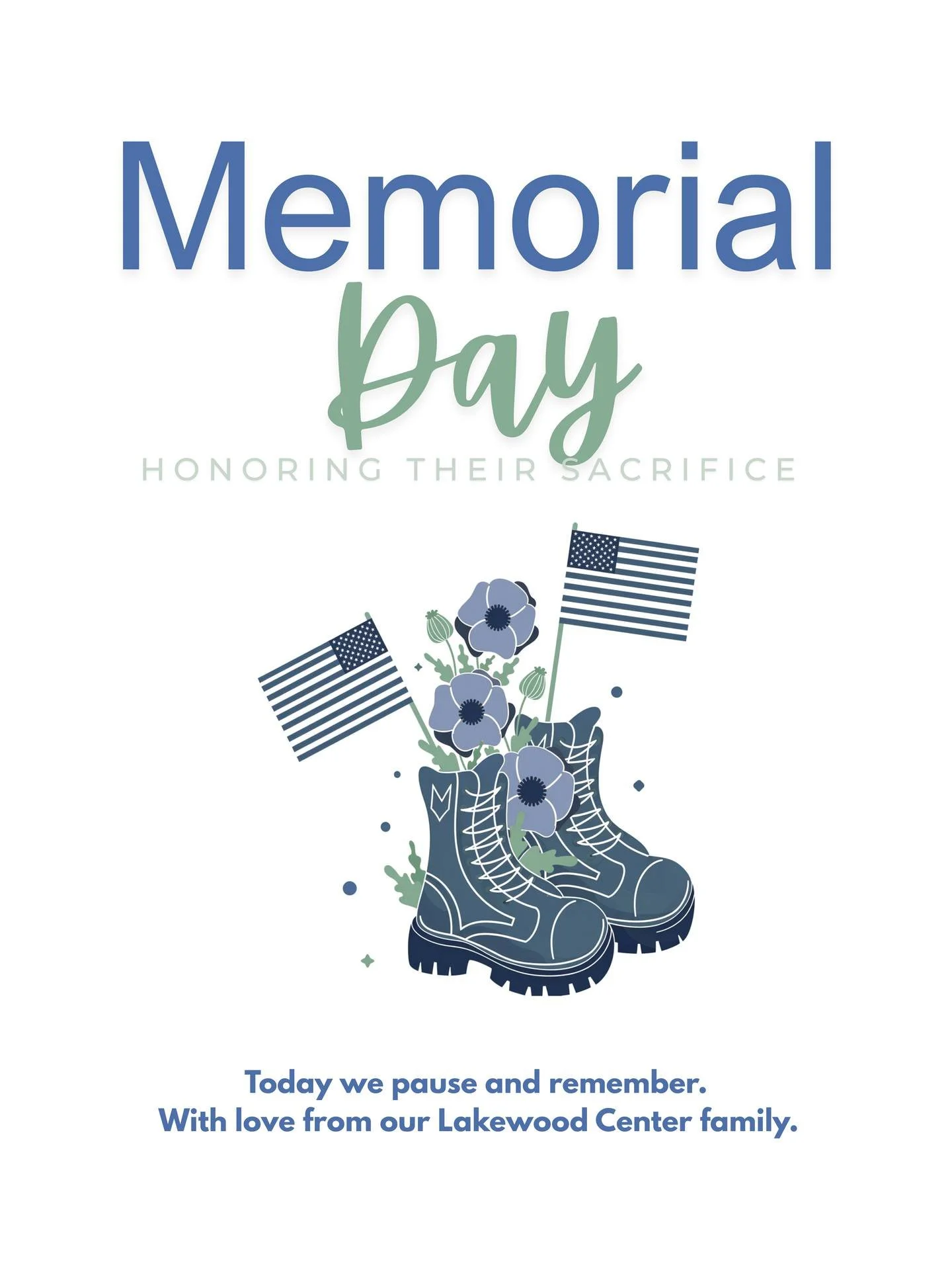 Today, we pause to honor those who gave everything. To all who have served, and to the families who carry their memory, thank you. From our Lakewood Center family to yours, wishing you a meaningful day of remembrance.

#memorialday #honoringthefallen