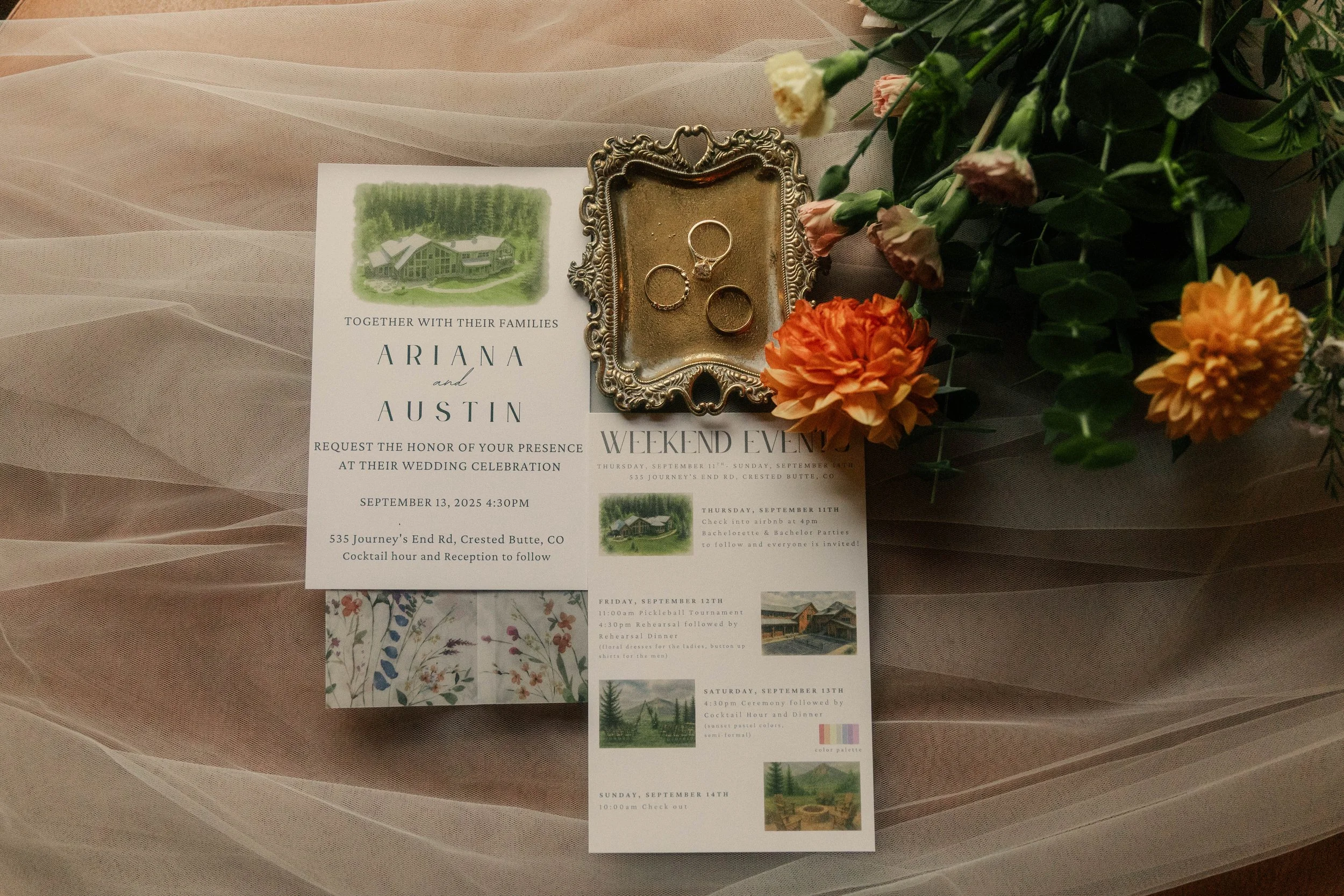 Wedding details at a wedding in Crested Butte, Colorado