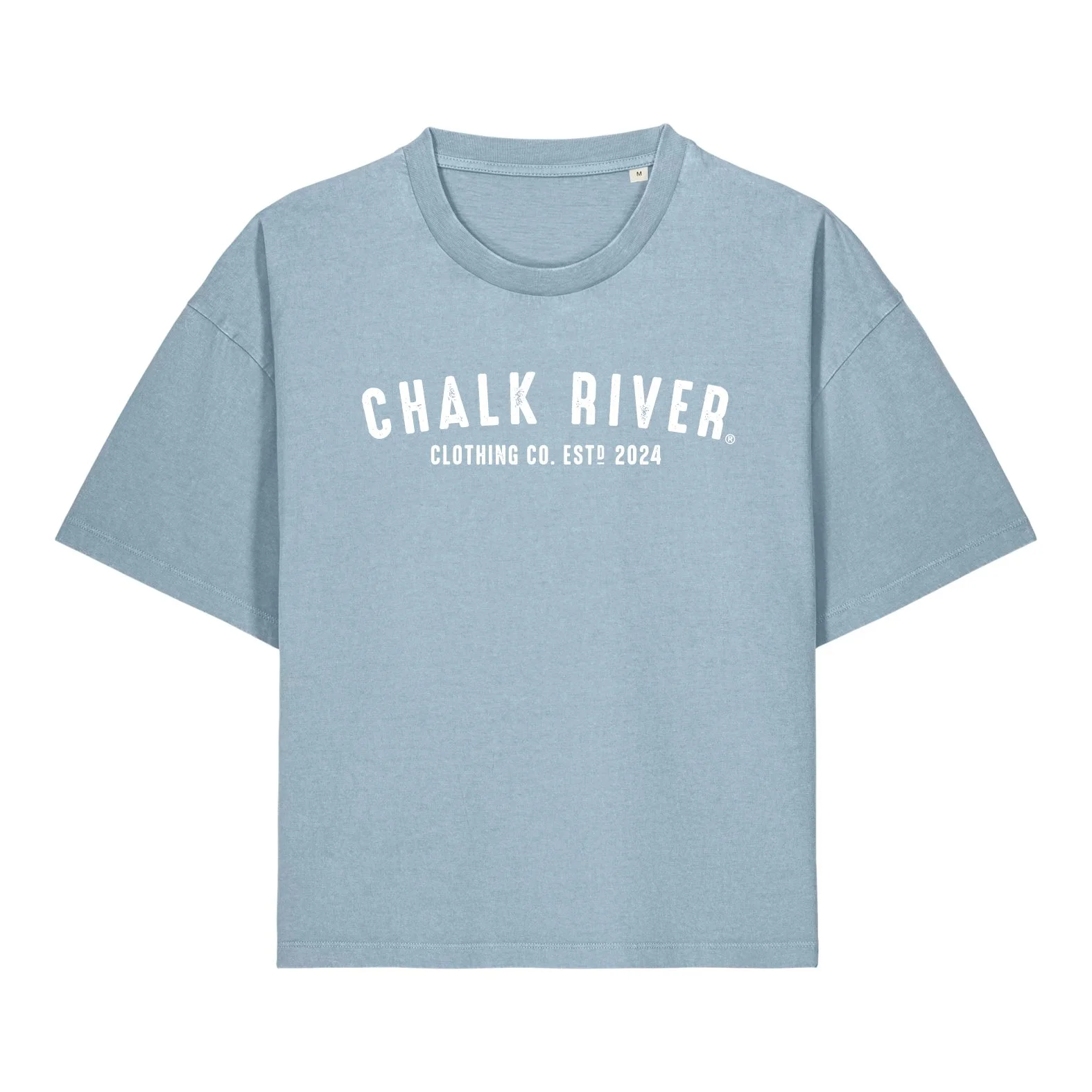 Women's 100% Cotton T-Shirt - Faded Blue Stone Front.jpg