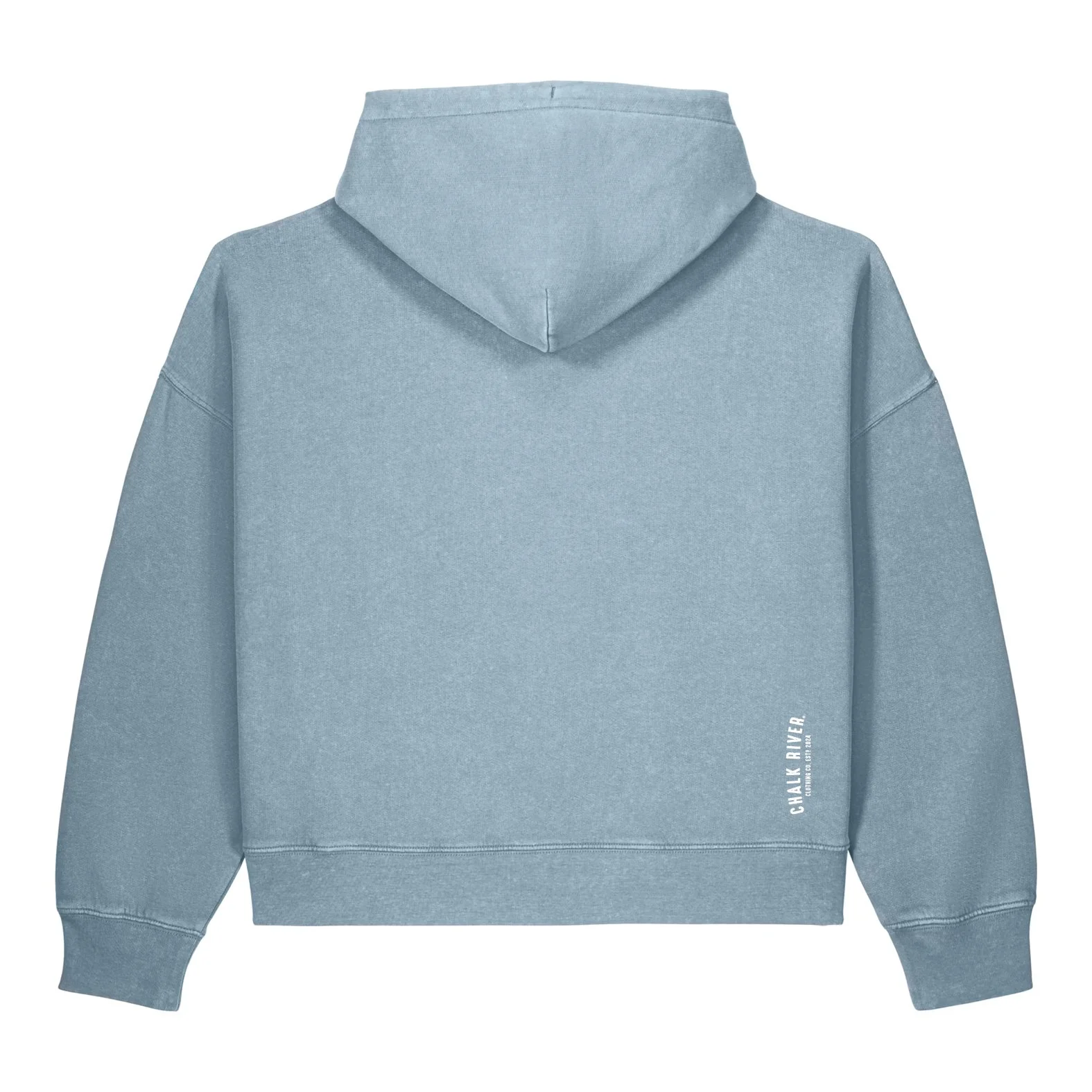 Women's 100% Cotton Hoodie - Faded Blue Stone Back.jpg