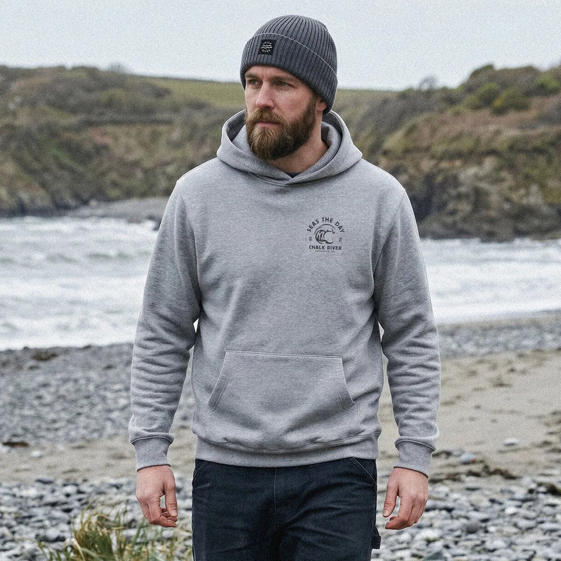 Seas the Day Hoodie on Beach_Unisex Hoodie.jpg