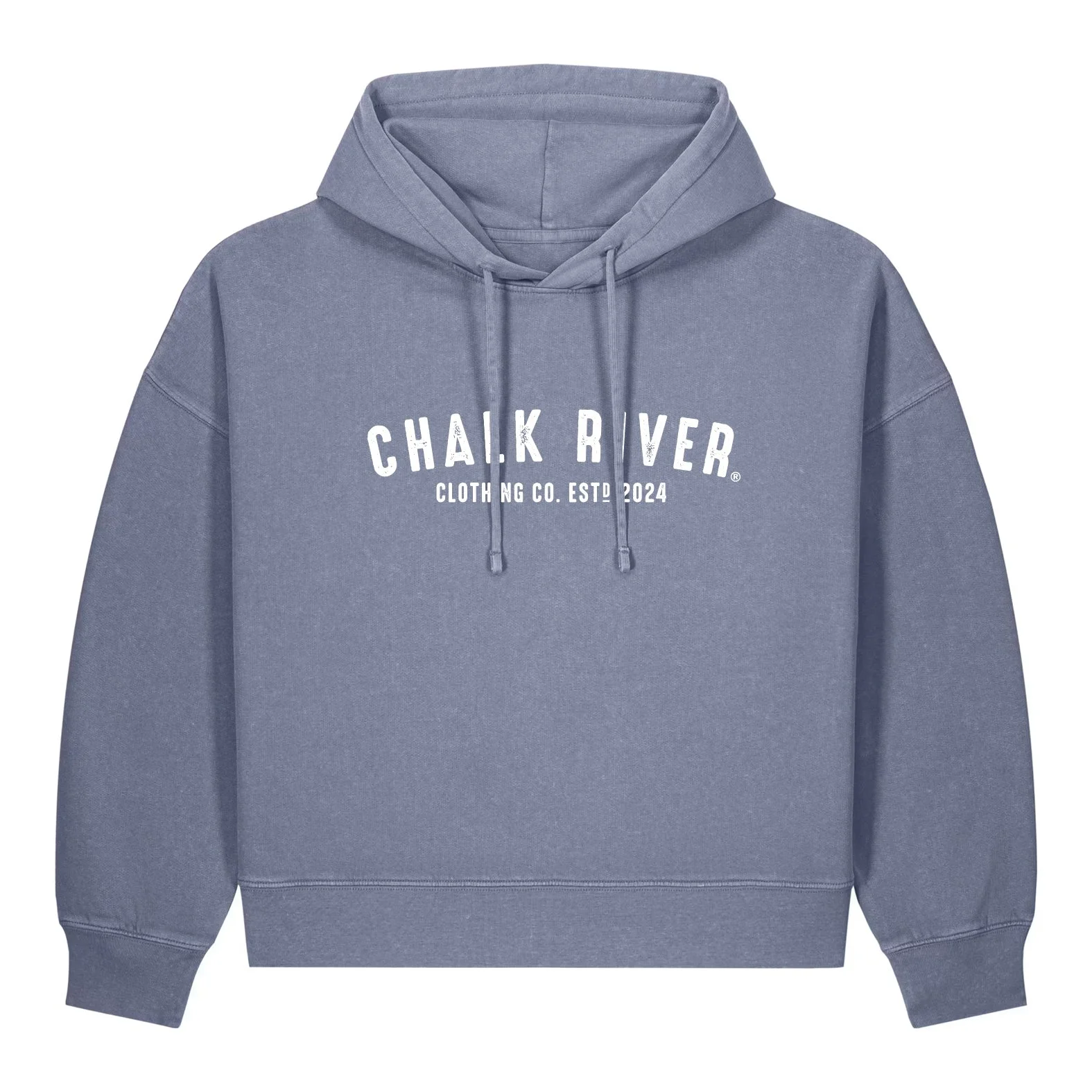 Women's 100% Cotton Hoodie - Faded Blue Front.jpg
