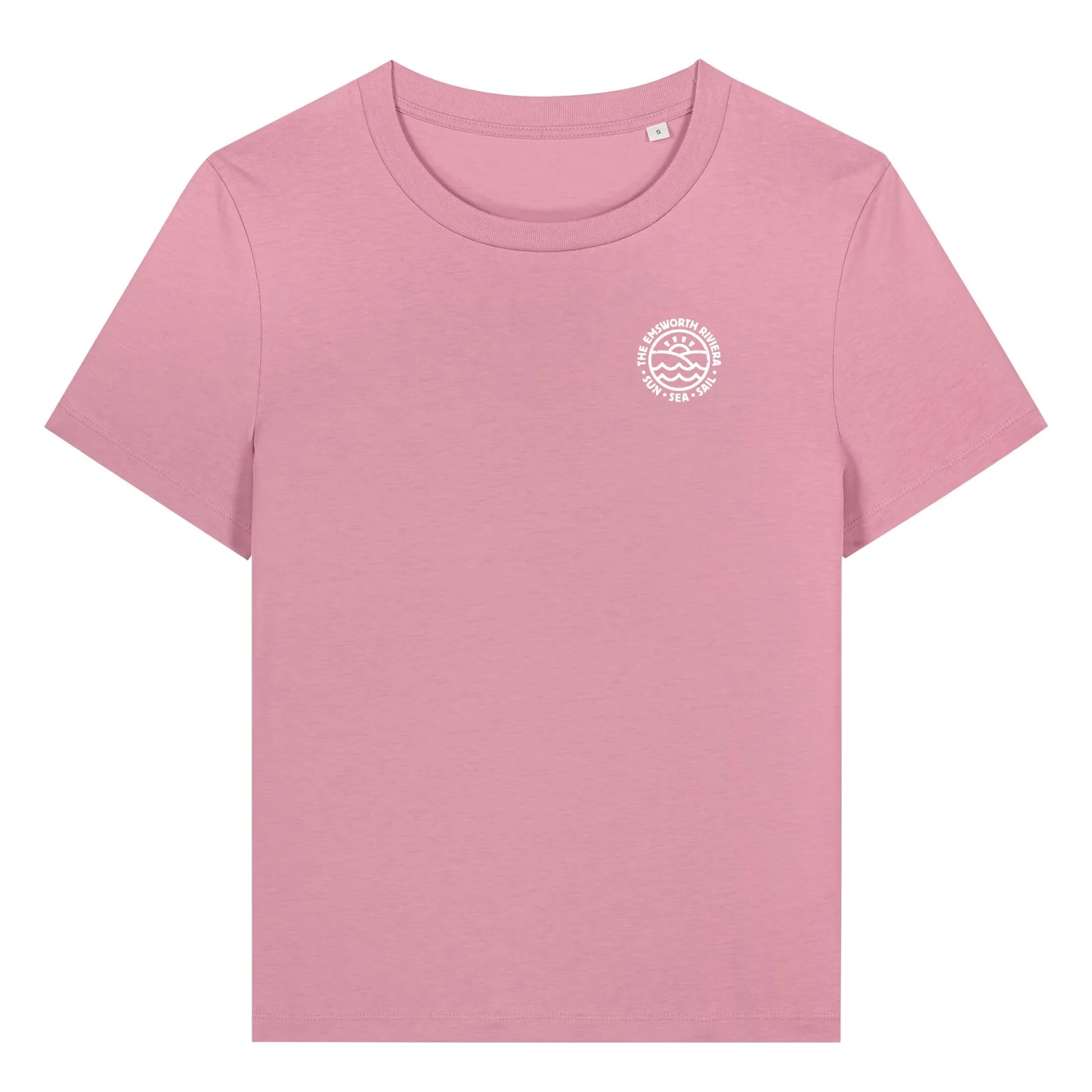 Women's Emsworth Riviera 100% Cotton T-Shirt - Pink Front.jpg