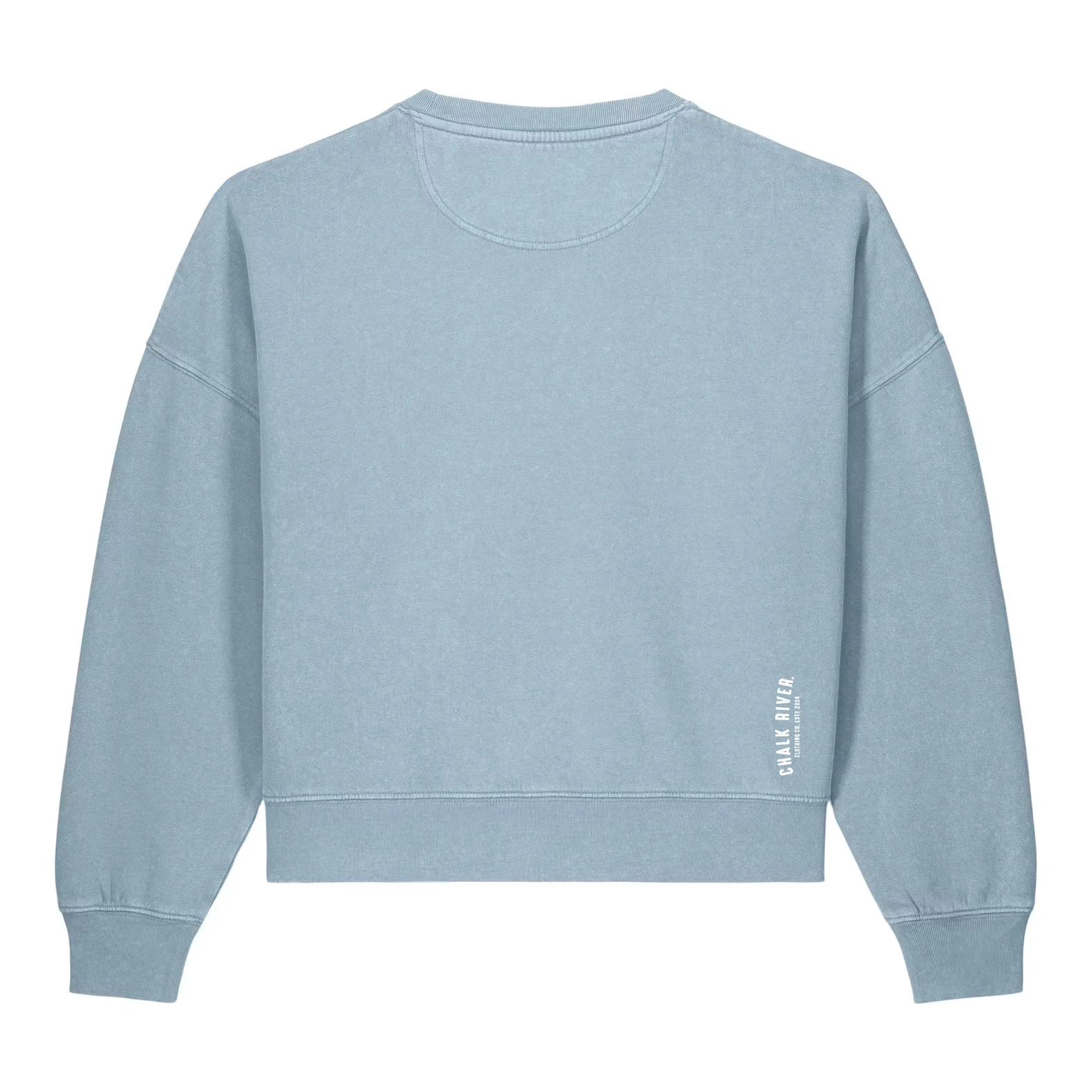 Women's 100% Cotton Sweater - Faded Blue Stone Back.jpg