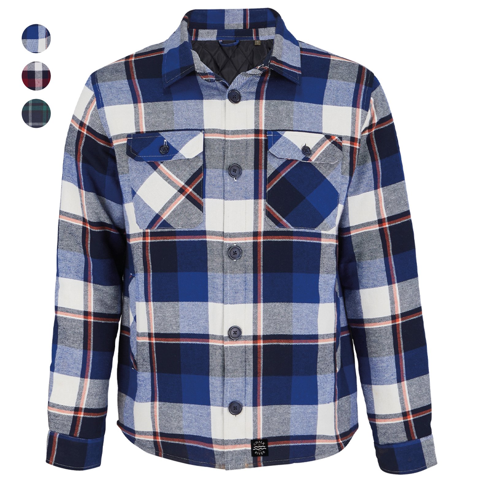 Chalk River Padded Tartan Overshirt_ Blue Front.jpg