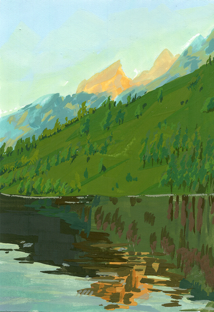 2.5"x3.5" Gouache on Hot Press Paper - Sold